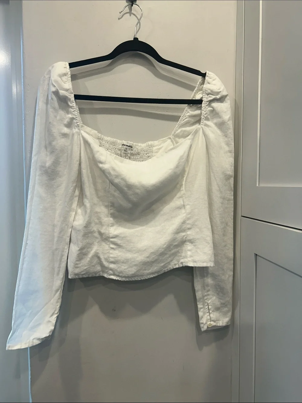 Reformation Khloe Linen Top in white